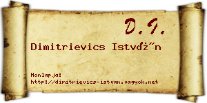 Dimitrievics István névjegykártya