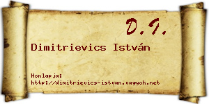 Dimitrievics István névjegykártya