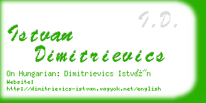 istvan dimitrievics business card